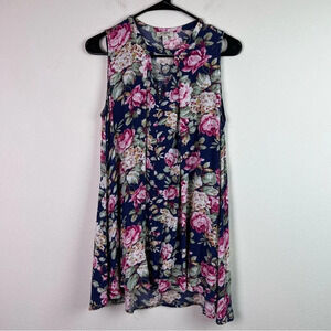 Umgee USA Floral Dress Size Small Keyhole Front Mini Tunic Style Sleeveless